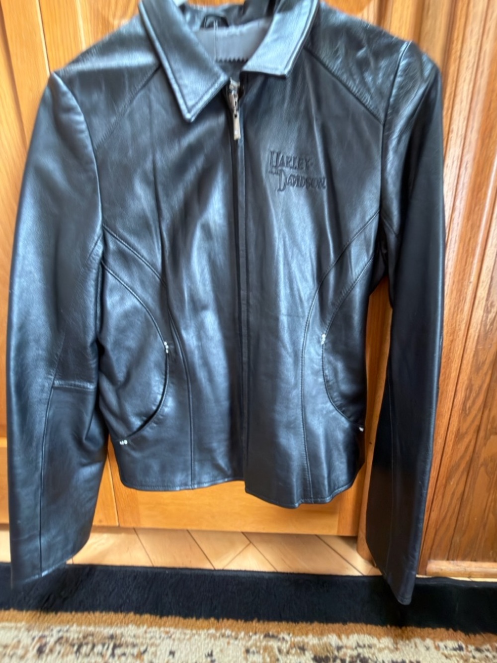 Harley-Davidson Black Leather Moto Zip Jacket